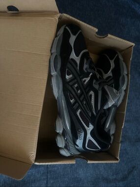 Black and Gray asic gel nyc